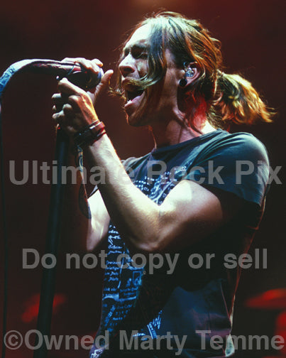 Photo of vocalist Brandon Boyd of Incubus in concert by Marty Temme