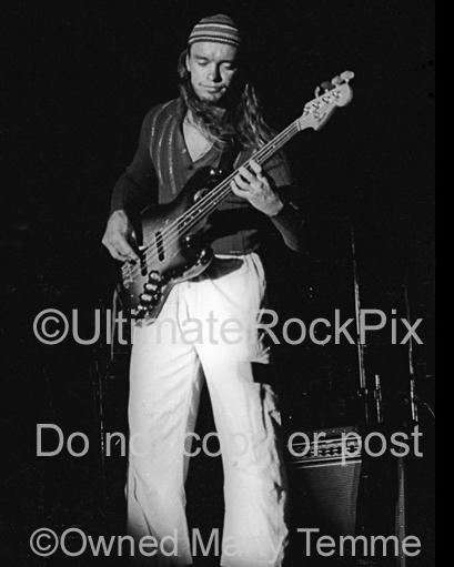 Black and White Photos of Bassist Jaco Pastorious Performing with Joni Mitchell in Concert in 1979 by Marty Temme