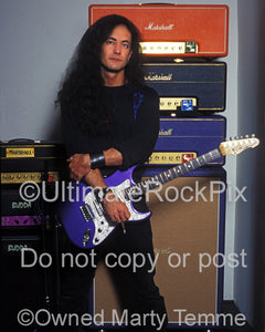 Photo of Jake E. Lee during a photo shoot with his amplifiers in 1995 by Marty Temme