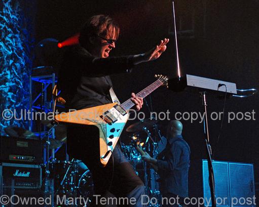 Photos of Joe Bonamassa Playing a Gibson Flying V and a Theremin in Concert by Marty Temme