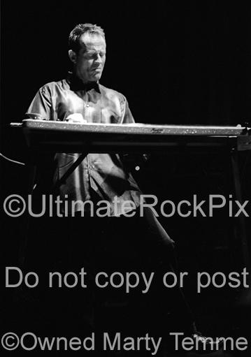 Photos of John Paul Jones of Led Zeppelin Playing Pedal Steel Guitar in Concert by Photographer Marty Temme