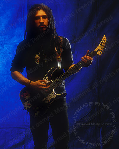 Photo of guitarist Jay Yuenger of White Zombie during a photo shoot in 1993 by Marty Temme