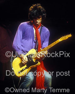 Photos of Keith Richards of The Rolling Stones Playing his Telecaster in Concert in 1979 by Marty Temme