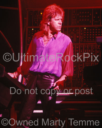 Photo of keyboardist Keith Emerson of Emerson, Lake & Palmer in 1992 by Marty Temme