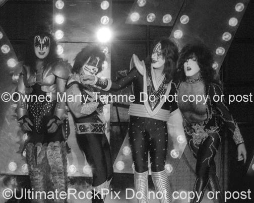 Black and White Photos of Gene Simmons, Peter Criss, Ace Frehley and Paul Stanley of Kiss by Marty Temme