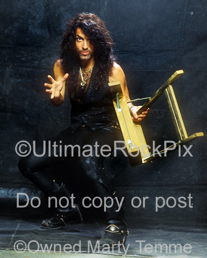 Photo of Paul Stanley of Kiss during a photo shoot in 1993 by Marty Temme