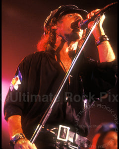 Photo of Klaus Meine of Scorpions in concert in 1991 by Marty Temme