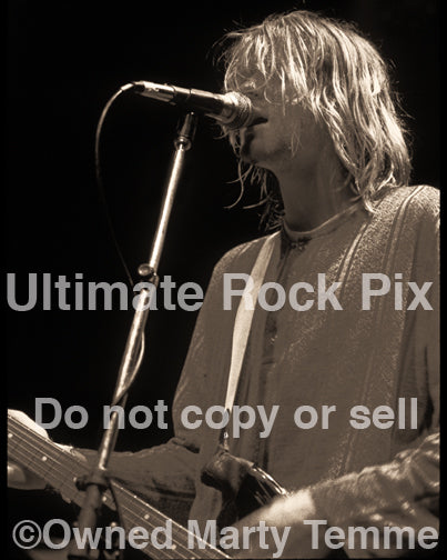 Art Print of Kurt Cobain of Nirvana in concert in 1991 by Marty Temme