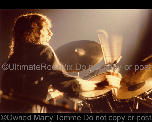 Photo of Richie Hayward of Little Feat in concert in 1977 by Marty Temme