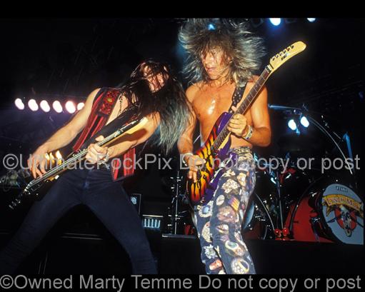Photos of George Lynch and Anthony Esposito of Lynch Mob Onstage in 1991 by Marty Temme