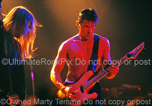 Photo of George Lynch of Dokken in concert in 1995 by Marty Temme