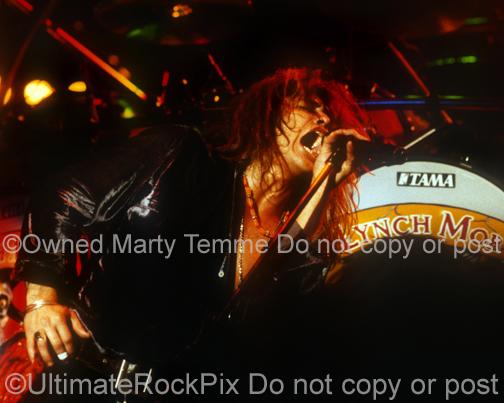 Photos of Singer Oni Logan of Lynch Mob in Concert in 1991 by Marty Temme