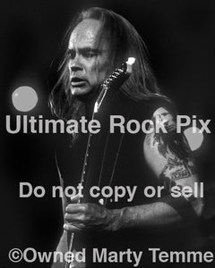 Black and white photo of Rickey Medlocke of Lynyrd Skynyrd in 2002 by Marty Temme