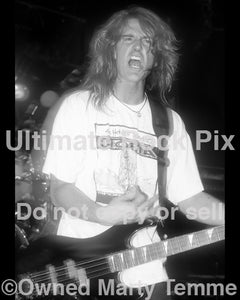 Photo of bassist Dave Ellefson of Megadeth in 1990 by Marty Temme