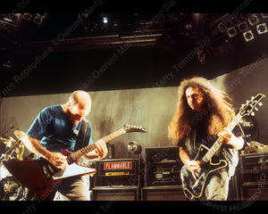 Photo of Scott Ian performing with Mike Scaccia and Ministry in concert in 1992 by Marty Temme