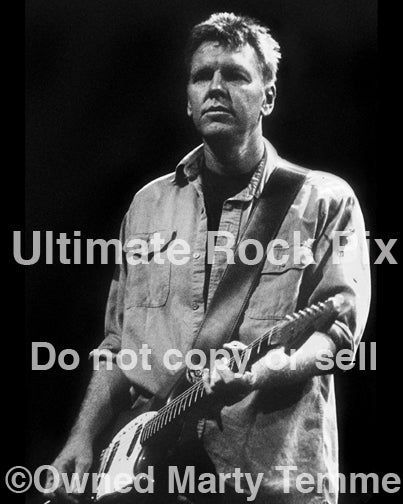 Photo of Martin Rotsey of Midnight Oil in concert by Marty Temme