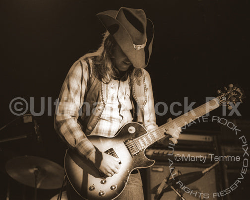 Art Print of Toy Caldwell of The Marshall Tucker Band in concert in 1974 by Marty Temme
