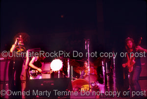 Photo of Dan McCafferty, Darrell Sweet and Pete Agnew of Nazareth in 1972 by Marty Temme