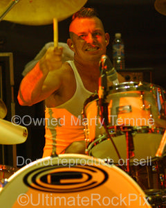 Photo of drummer Adrian Young of No Doubt in concert in 2007 by Marty Temme