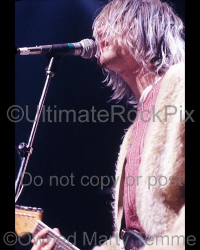 Photos of Musician Kurt Cobain of Nirvana Performing in Concert in 1991 by Marty Temme