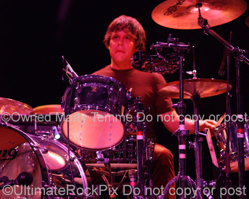 Photo of drummer Nick Lucero of Peter Murphy in concert in 2008 by Marty Temme