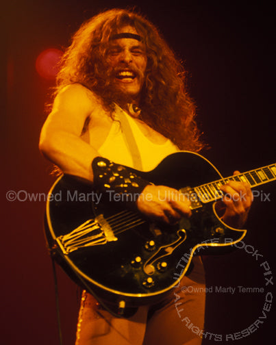 Photo of Ted Nugent performing in concert in 1977 by Marty Temme