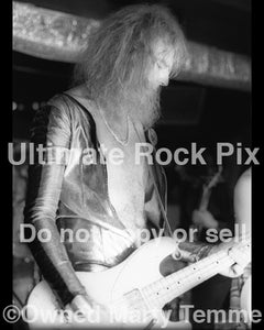 Photo of bassist Arthur Kane of New York Dolls in concert in 1974 by Marty Temme
