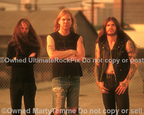 Photo of Scott Weinrich, Greg Rogers and Guy Pinhas of The Obsessed in Los Angeles, California in 1994 by Marty Temme