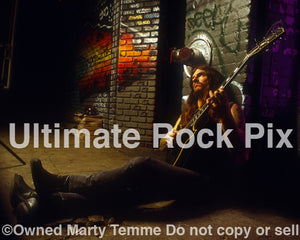 Photo of Scott Weinrich of The Obsessed with his Les Paul during a photo shoot in 1994 by Marty Temme