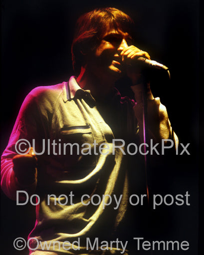Photo of Raine Maida of Our Lady Peace in concert in 1995 by Marty Temme