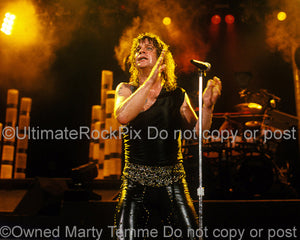 Photo of singer Ozzy Osbourne performing in concert by Marty Temme