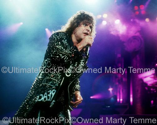 Photos of Singer Ozzy Osbourne Performing in Concert in 1989 by Marty Temme