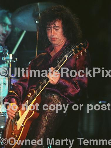 Photos of Guitarist Jimmy Page of Page and Plant in Concert in 1995 by Marty Temme