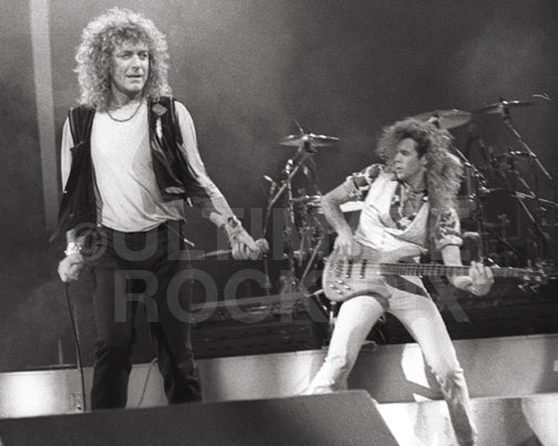 Photo of Robert Plant and Charlie Jones in concert in 1988 by Marty Temme