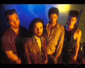 Photo of Tommy Victor, Ted Parsons, John Bechdel and Paul Raven of Prong during a photo shoot in 1994 by Marty Temme