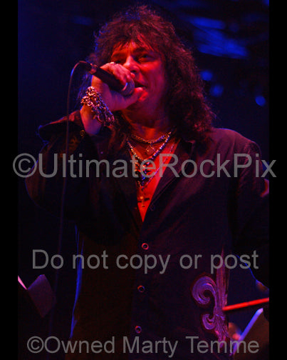 Photo of Paul Shortino of Quiet Riot in concert in 2010 by Marty Temme
