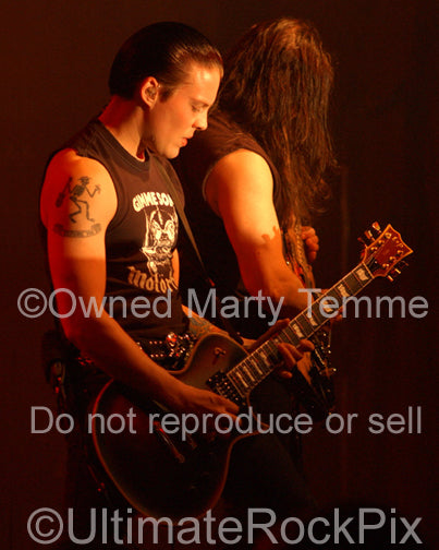 Photo of guitarist Parker Lundgren of Queensryche in concert by Marty Temme
