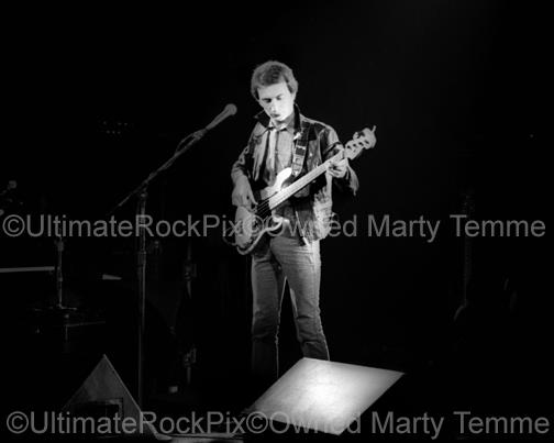 Black and White Photos of John Deacon of Queen in Concert in 1980 by Marty Temme