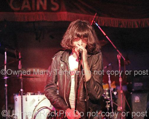 Photos of Joey Ramone of The Ramones in Concert in 1978 by Marty Temme