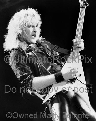 Black and White Photos of Guitar Player Robbin Crosby of Ratt in 1988 by Marty Temme