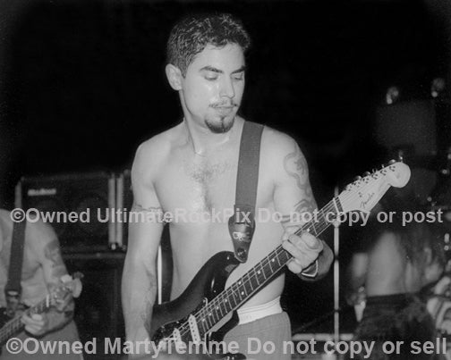 Black and white photo of Dave Navarro of The Red Hot Chili Peppers in 1994 by Marty Temme