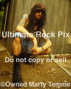 Photo of Rob Zombie of White Zombie during a photo shoot in 1993