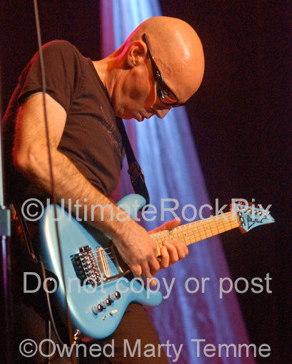 Photo of guitarist Joe Satriani in concert in 2010 by Marty Temme