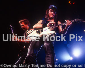 Photo of Rudolf Schenker and Matthias Jabs of Scorpions in 1991 by Marty Temme