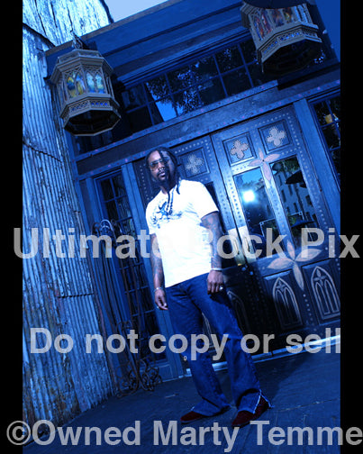 Photo of Lajon Witherspoon of Sevendust during a photo shoot in 2007 by Marty Temme