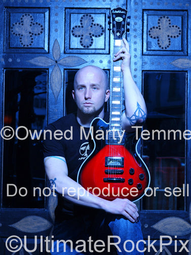 Photo of guitarist Sonny Mayo of Sevendust during a photo shoot in 2007