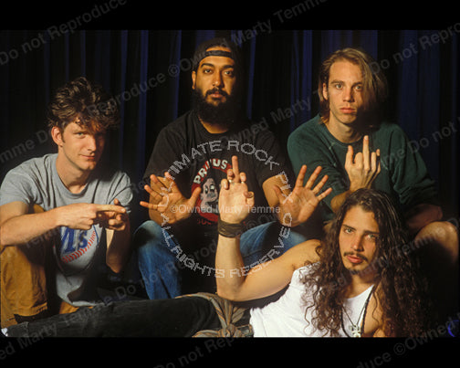 Photo of Soundgarden during a photo shoot in 1991 by Marty Temme