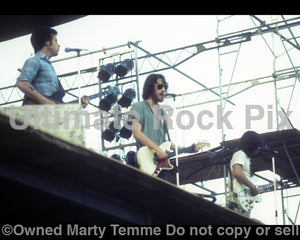 Photo of Richie Furay, Chris Hillman and J.D. Souther of Souther Hillman Furay Band in concert in 1974 by Marty Temme