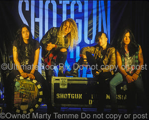 Photo of the band Shotgun Messiah during a photo shoot in 1992 by Marty Temme