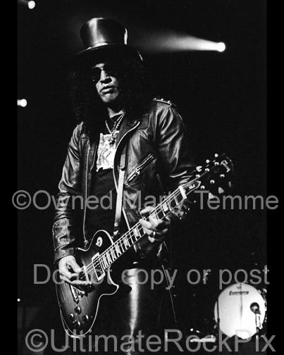 Black and White Photos of Slash of Velvet Revolver and Guns N' Roses in Concert by Marty Temme